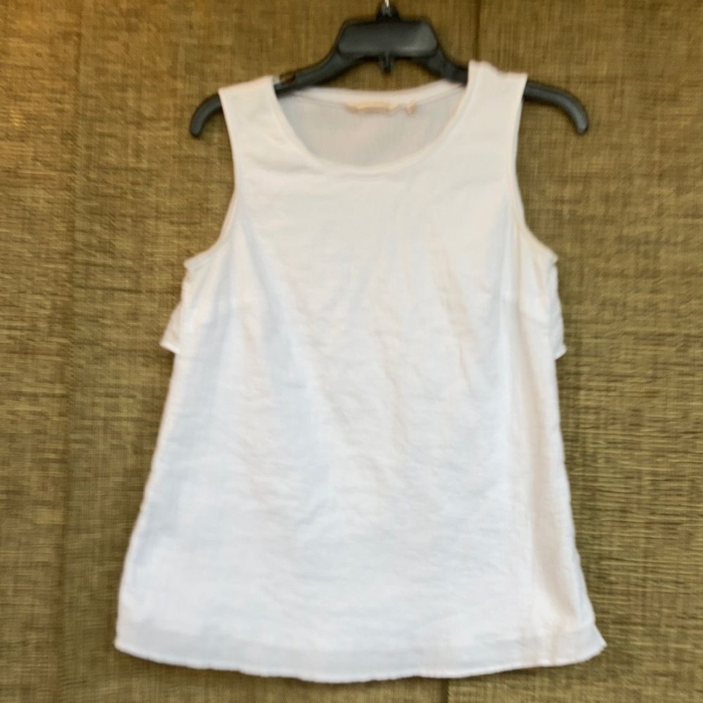 Soft surroundings white cotton tank top